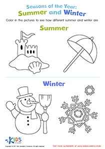 Summer and Winter Worksheet: Free Printable PDF for Kids